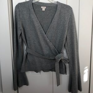 J.Crew sweater wrap top with bell sleeves